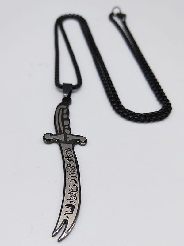 Elegant Black Zulfiqar Necklace - Image 2