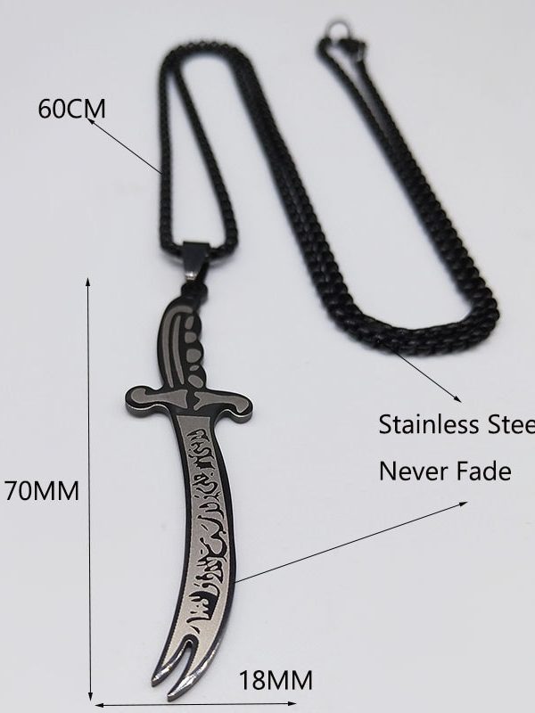 Elegant Black Zulfiqar Necklace - Image 3
