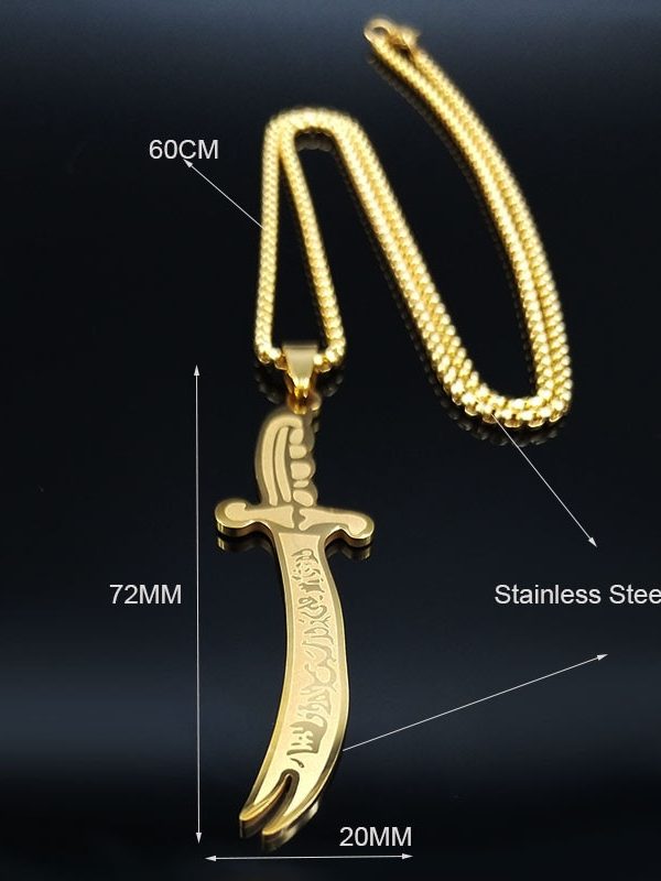 Elegant Golden Zulfiqar Necklace - Image 4