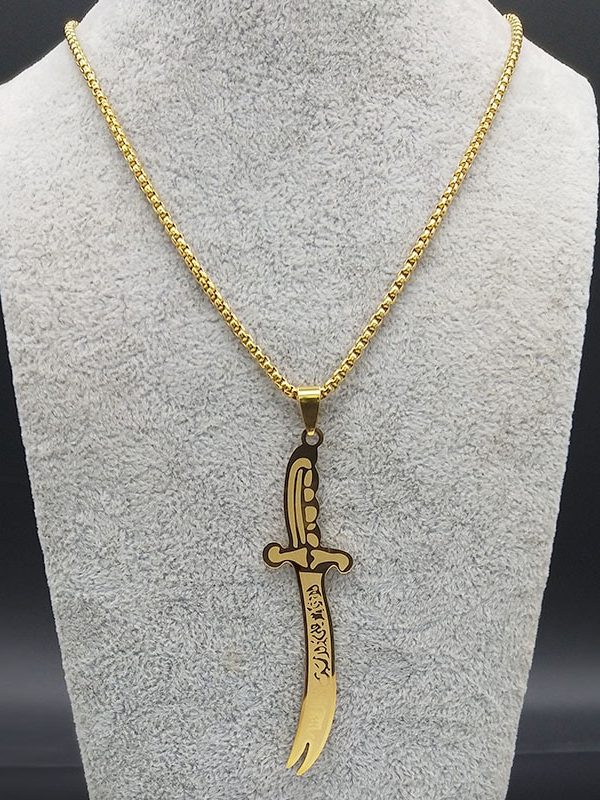 Elegant Golden Zulfiqar Necklace - Image 2